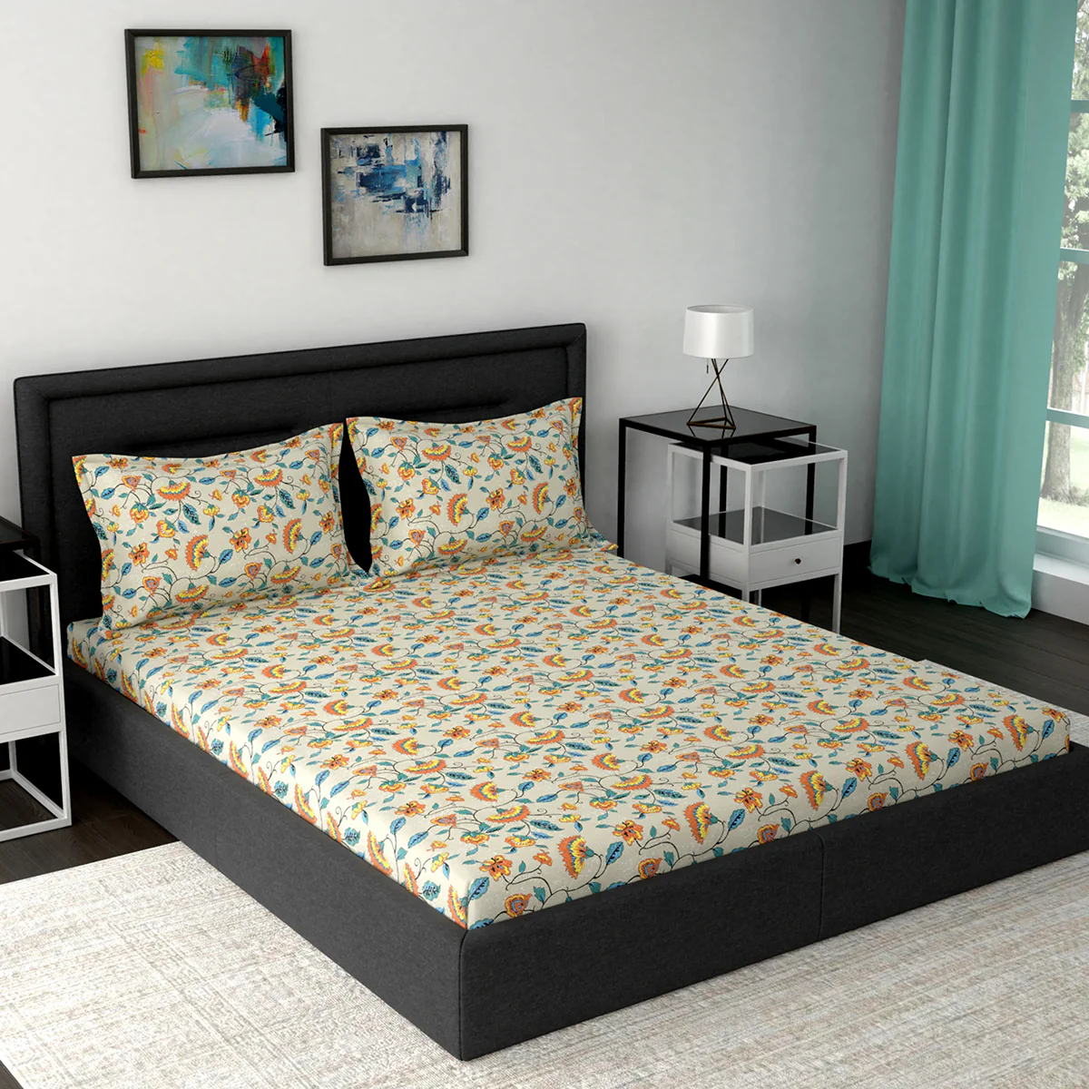 Floral Double Bed Bedsheet